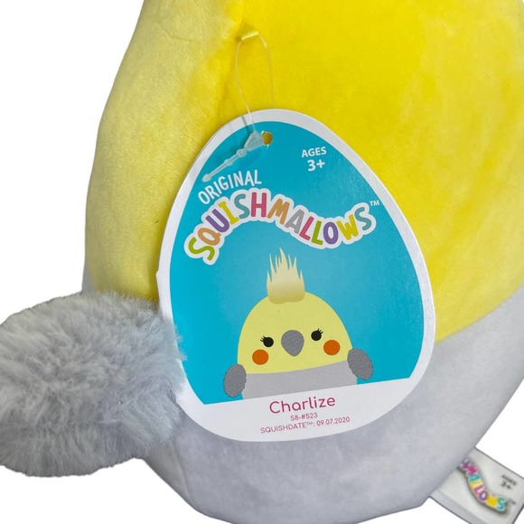 Squishmallows 8" Charlize Cockatiel Bird NWT New Plush Stuffed Animal Yellow - Picture 3 of 3
